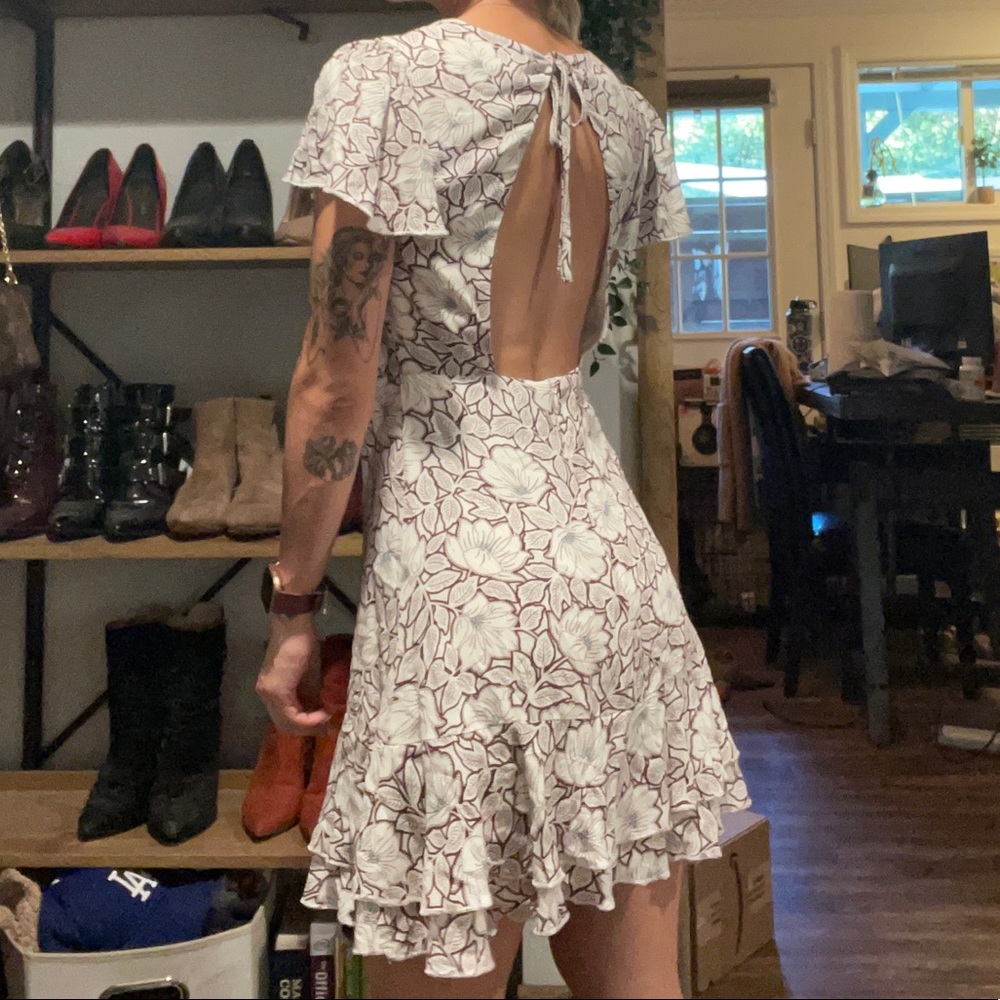 Backless floral mini sundress